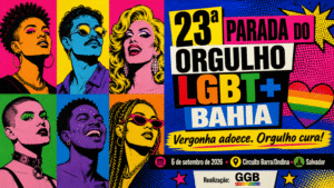A 23ª Parada do Orgulho LGBT+ Bahia será realizada no dia 6 de setembro, véspera do feriado da Independência do Brasil, em Salvador.